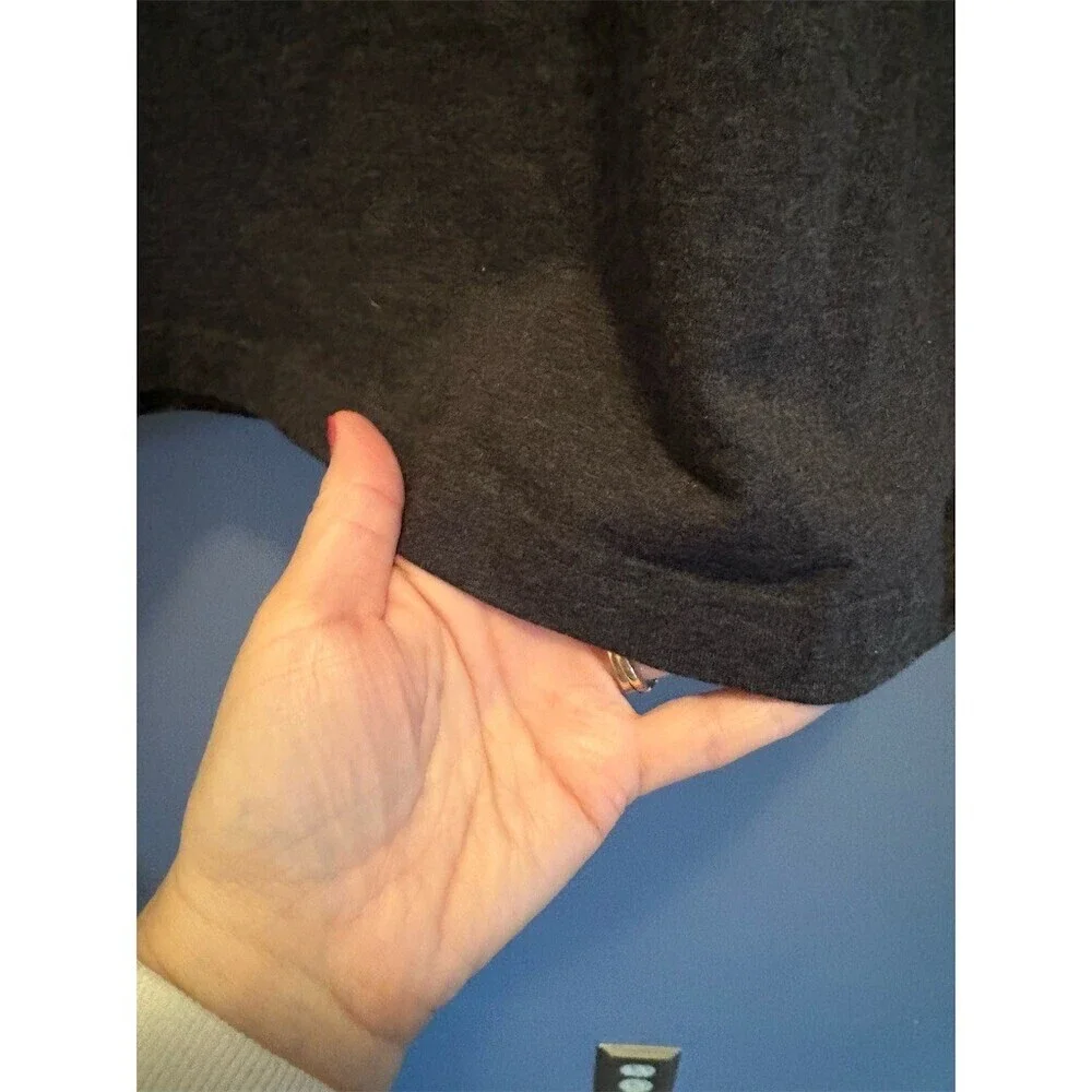 Lands' End Super-T Men's T-Shirt Size 2XL Dark Gray Heather Mock Neck Fisherman - Picture 4 of 7